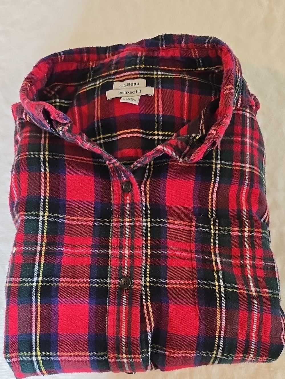 L.L. Bean Ladies Stewart Tartan Ladies Casual Button-Down Shirt